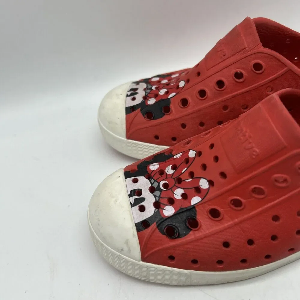 Native Shoes Kids Girls C13 Red Disney Minnie Mouse Slip on Rubber‎